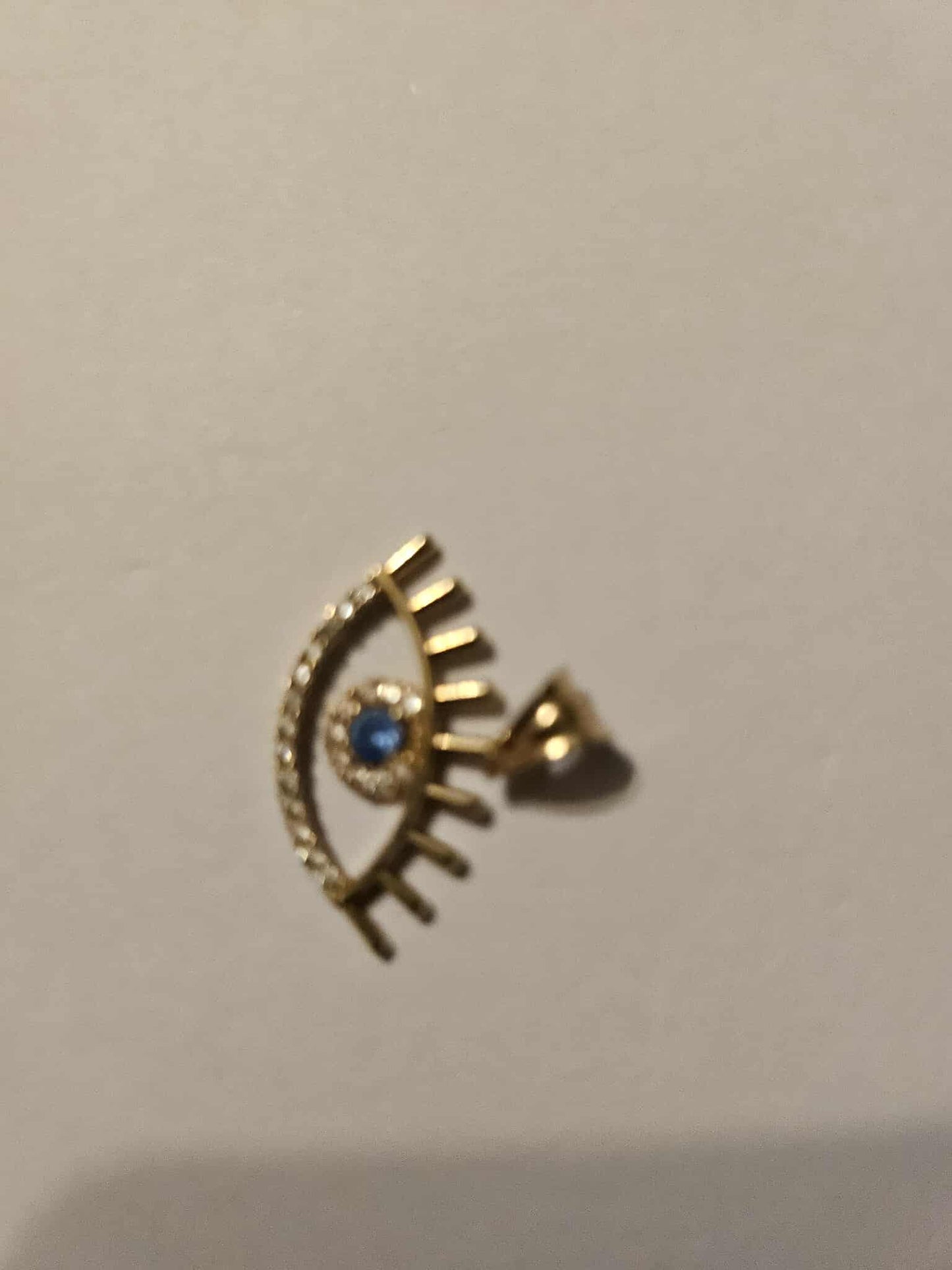 18 Carat Saudi Gold Evil Eye Pendant Necklace - Genuine Hallmarked 18K
